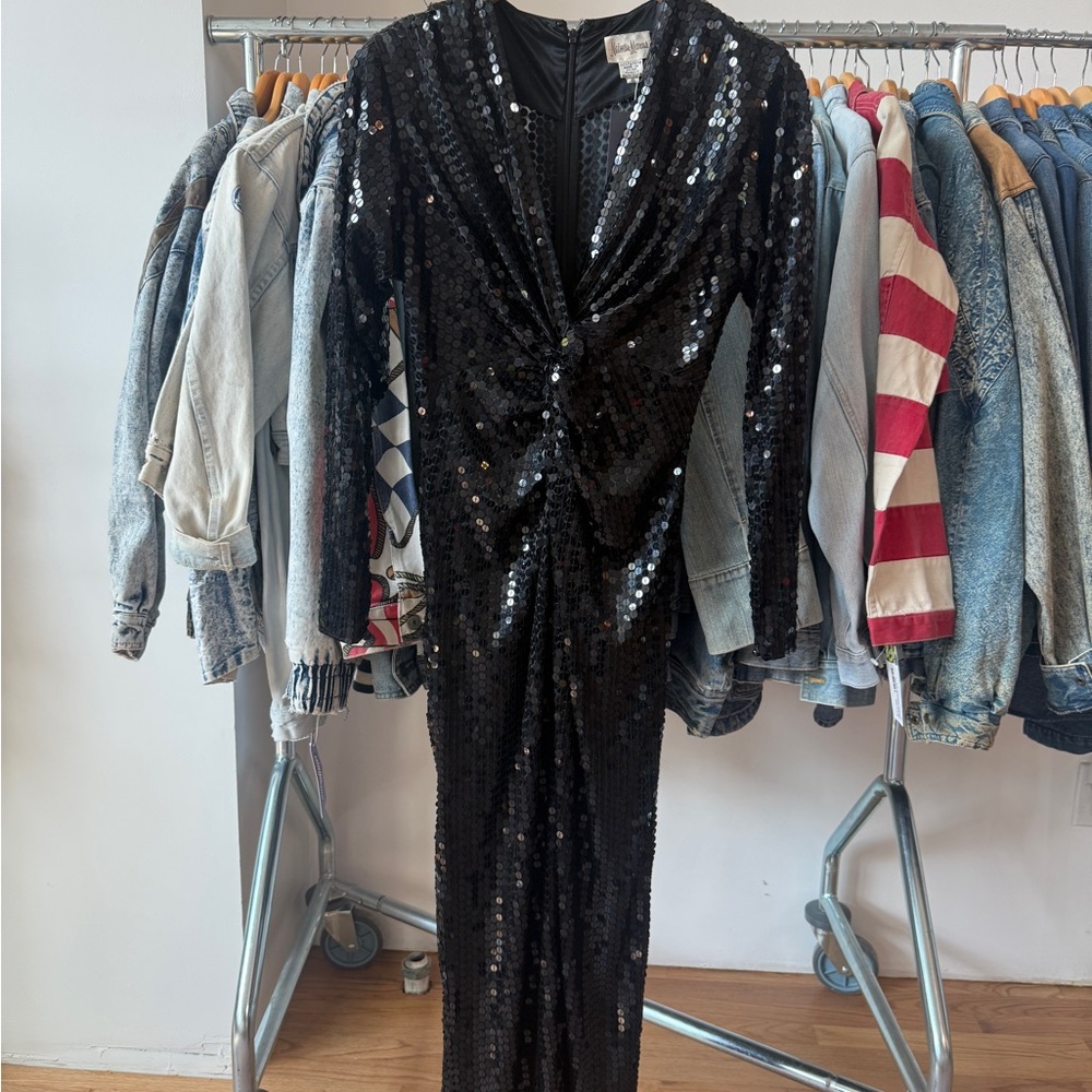 Neiman Marcus Black Sequin Dress